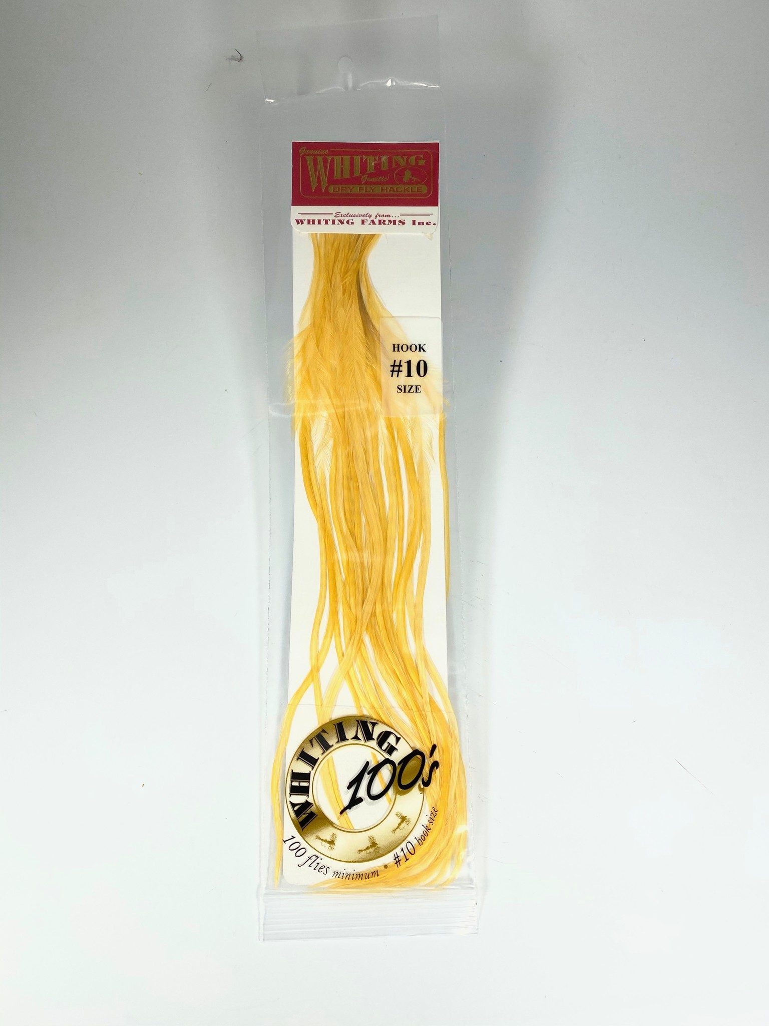 Whiting 100 Packs - Grizzly Dyed Golden Straw 10