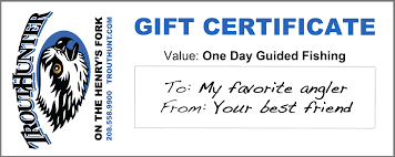 Guided Fly Fishing Gift Certificate - TroutHunter - Island Park, ID