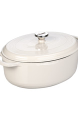 Lodge 7 qt Oval Dutch Oven Oyster Cast Iron Enamel