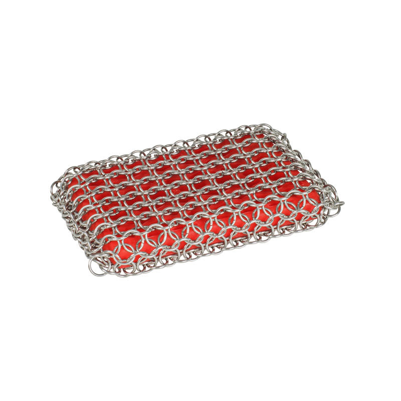 Lodge Chainmail Silicone Scrub Red