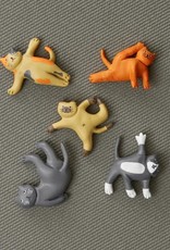 Kikkerland Cat Yoga Magnets set of 6