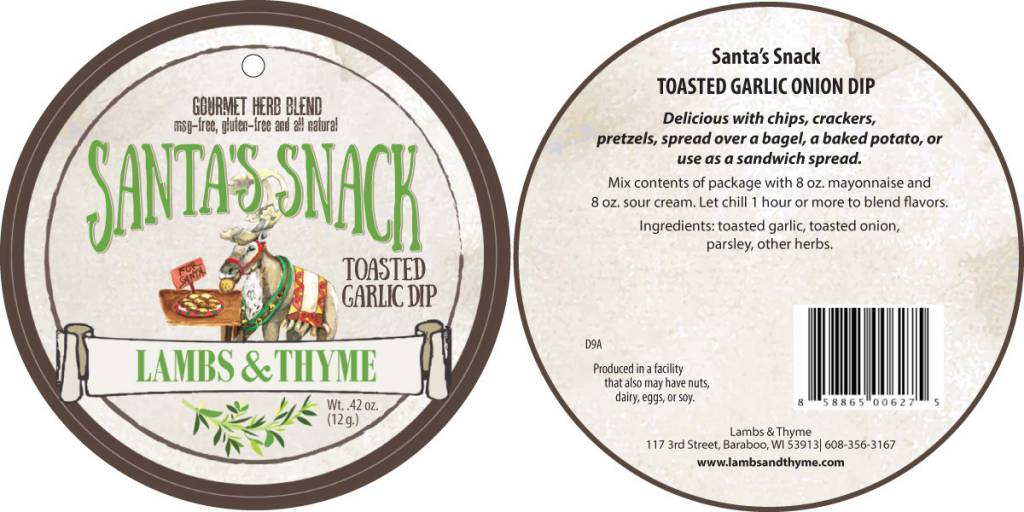 Lambs & Thyme Holiday Dips Santa's Snack