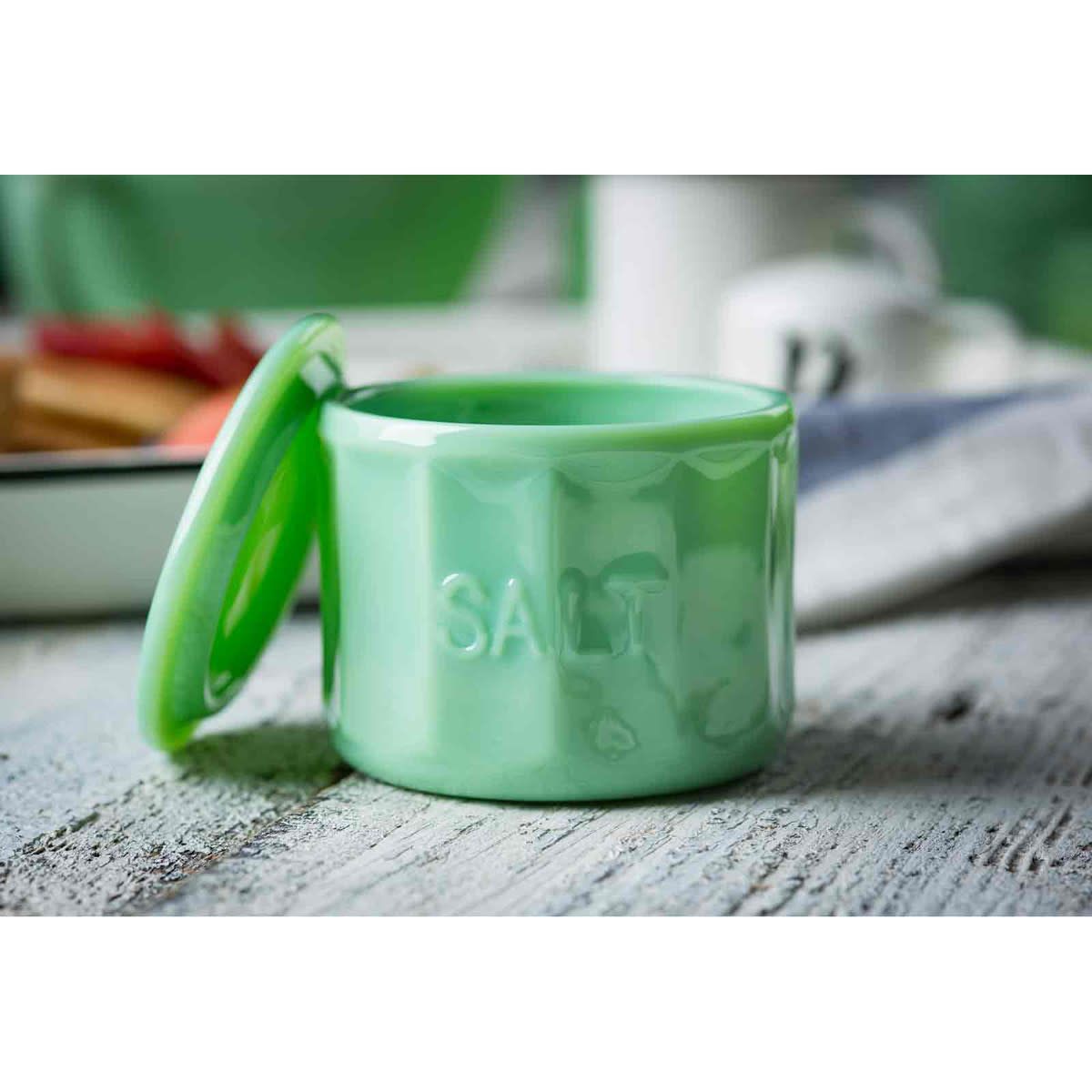 Tablecraft 9oz Jadeite Salt Cellar w/Lid Bekah Kate's (Kitchen, Kids