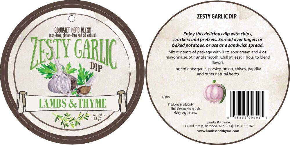 Lambs & Thyme Herb Dips Zesty Garlic