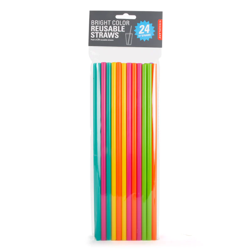 Kikkerland 11" Bright Color Reusable Straw