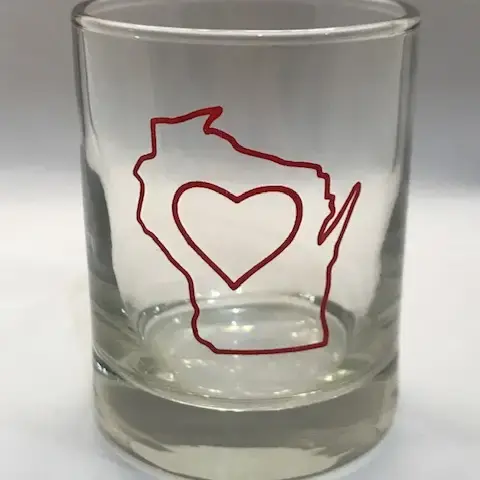 Flags Over Wisconsin Home Love  Glass 3oz