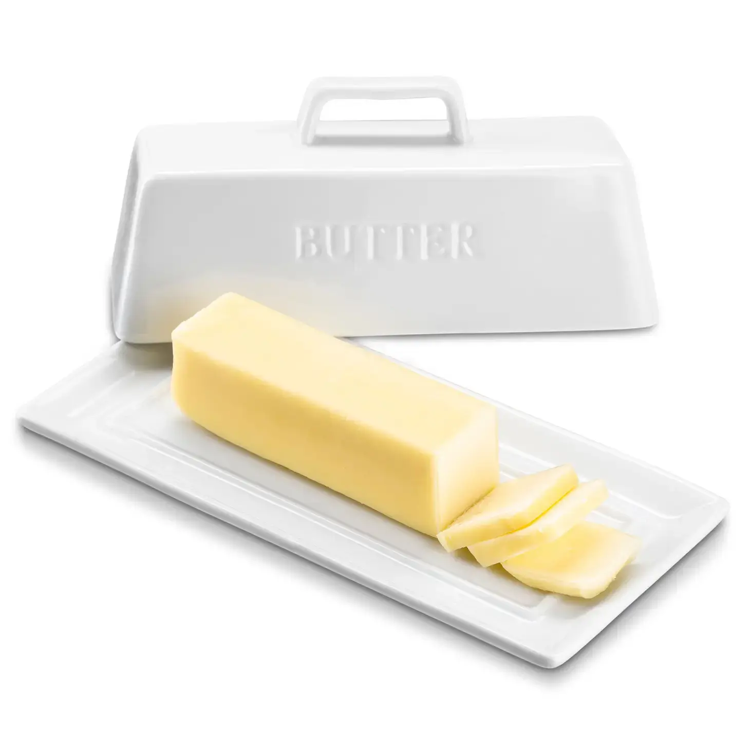 Kook Ceramic Butter Dish White