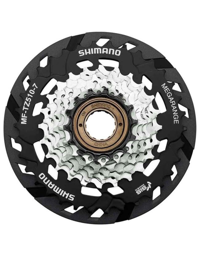 Shimano MULTIPLE FREEWHEEL SPROCKET, MF-TZ510 14-34T, 7-SPEED, 14-16-18-20-22-24-34T, W/SPOKE PROTECTOR ONE