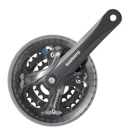 Shimano FRONT CHAINWHEEL, FC-M361-L, FOR REAR 7/8-SPEED, 175MM, 48X38X28TFOR HG-CHAIN, W/CHAIN GUARD, CHAIN CASE COMPATIBLE, BLACK