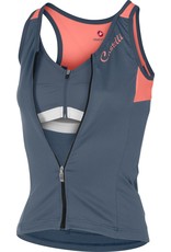 Castelli Castelli Solare Top "Color: Dark Steel Blue/Salmon","Size: L"