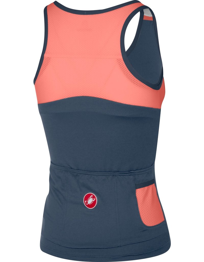 Castelli Castelli Solare Top "Color: Dark Steel Blue/Salmon","Size: L"