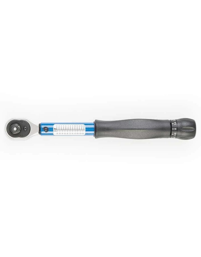 Park Tool, TW-5, Ratcheting click-type torque wrench, 1/4'' driver, includes a 3/8'' driver adapter