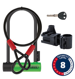 ABUS Abus, Ultra 410K + Cobra, U-Lock, Key, 12mm, 170x230mm, 6.7''x9'', Green