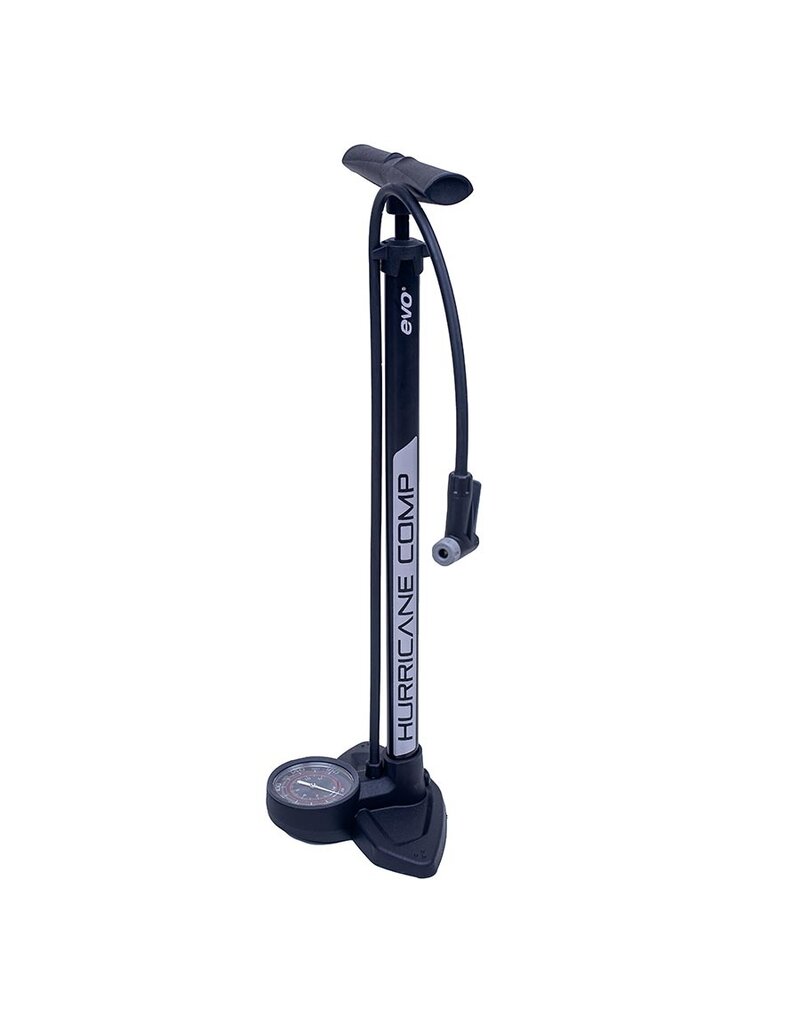 EVO EVO, Hurricane Comp, Floor Pump, SmartHead, 180psi, Black/Silver