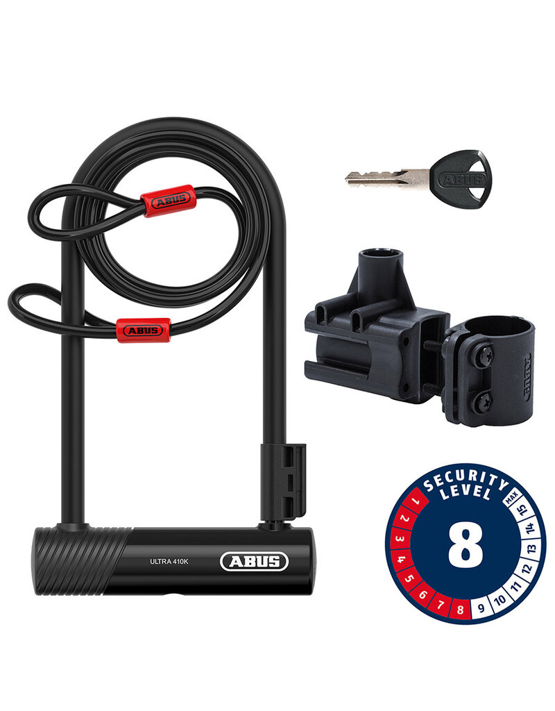 ABUS Abus, Ultra 410K + Cobra, U-Lock, Key, 12mm, 170x230mm, 6.7''x9'', Black