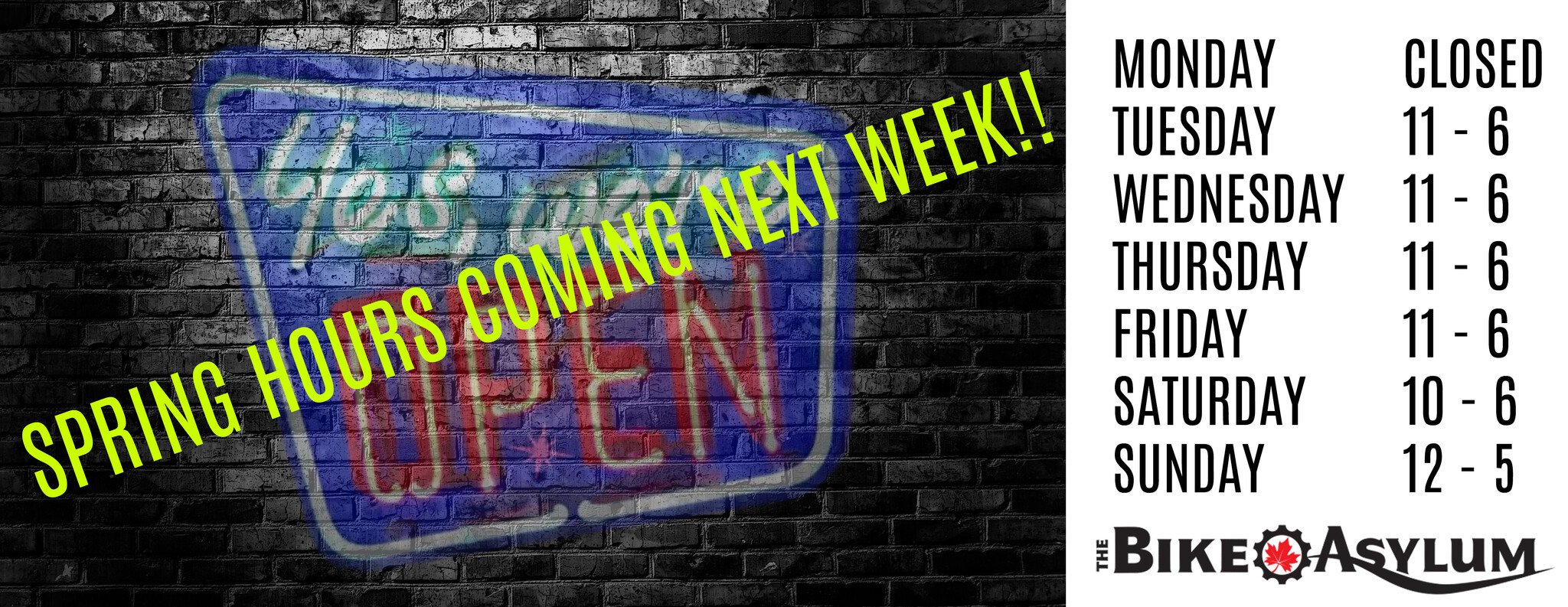 WINTER TO SPRING HOURS CHANGE