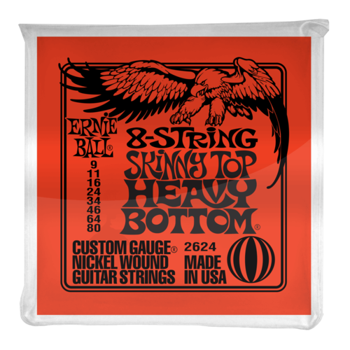 Ernie Ball Ernie Ball - 8 String Skinny Top / Heavy Bottom Nickel Wound Electric Guitar Strings - 9-80