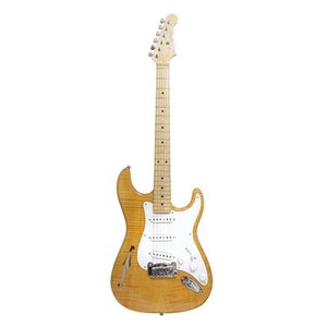 G&L G&L - USA - Legacy - Semi Hollow - Vint.Tint Maple Neck - White PG - Lemon Drop Finish -  w/ Hard Shell Case