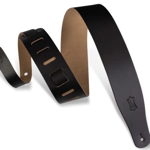 Levy's Leathers Levy's - Levy’s 2 1/2” Black Genuine Leather Guitar Strap - M26-BLK Levy's Leathers Levy's - Levy’s 2 1/2” Black Genuine Leather Guitar Strap - M26-BLK