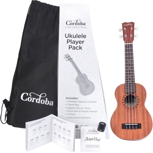 Cordoba Cordoba - Ukulele Player Pack - Soprano Ukulele  -  Mahogany Natural