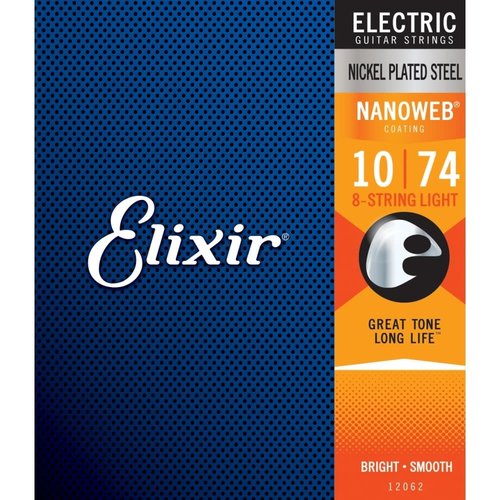Elixir Elixir - Nanoweb - 8-string - Light Strings -10-74 Elixir Elixir - Nanoweb - 8-string - Light Strings -10-74