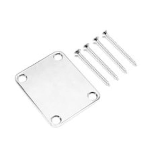 Allparts Allparts - Neck plate - Serial Numbered 4-hole - Aged Chrome