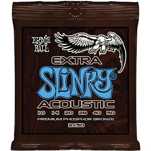 Ernie Ball Ernie Ball - Extra Slinky Acoustic Phosphor Bronze Strings - 10-50 Ernie Ball Ernie Ball - Extra Slinky Acoustic Phosphor Bronze Strings - 10-50
