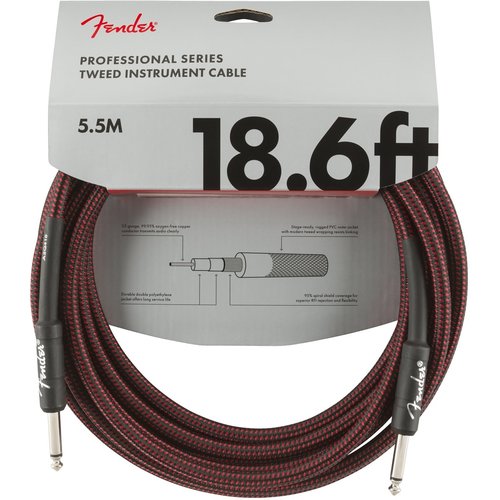 Fender Fender - Professional - Instrument Cable - 18.6'ft - ST/ST - Red Tweed Fender Fender - Professional - Instrument Cable - 18.6'ft - ST/ST - Red Tweed