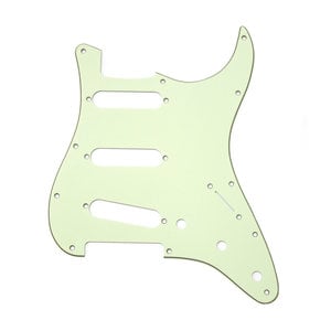 Allparts Allparts - Stratocaster Pickguard - SSS - 3-Ply - 11- Hole - Mint Green