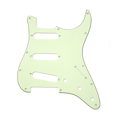 Allparts Allparts - Stratocaster Pickguard - SSS - 3-Ply - 11- Hole - Mint Green