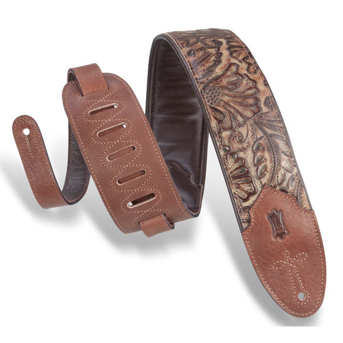 Levy's Leathers Levy's - 3"Wide Embossed Leather Guitar Strap - M4WP-002