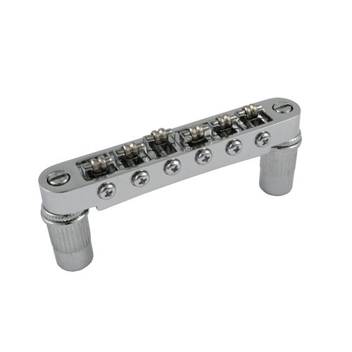 Allparts Allparts - Roller Tune-o-matic Chrome - Large Hole for Posts Allparts Allparts - Roller Tune-o-matic Chrome - Large Hole for Posts