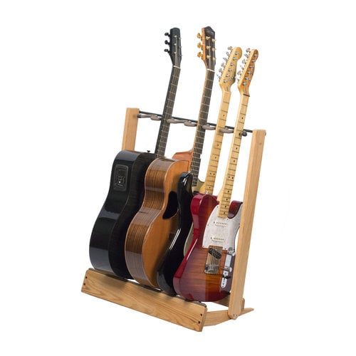 String Swing String swing - Guitar Rack - Wood Base - Oak Wood (6 Electric Guitars)