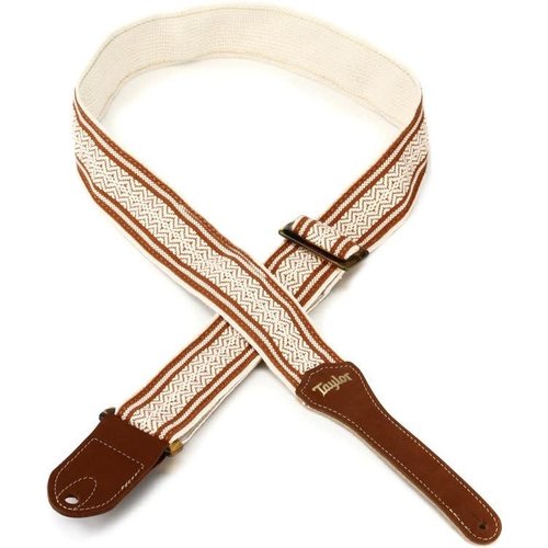 Taylor Guitars Taylor - Jacquard Cotton 2" - Guitar Strap - White/Brown Taylor Guitars Taylor - Jacquard Cotton 2" - Guitar Strap - White/Brown