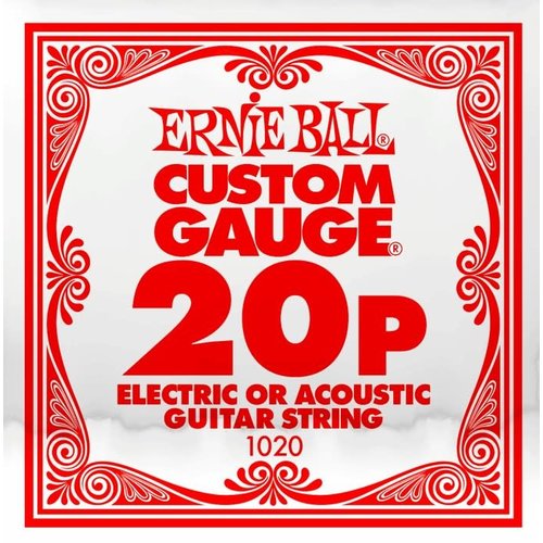 Ernie Ball Ernie Ball - Plain Steel - Acoustic or Electric Guitars Single String - .20 Ernie Ball Ernie Ball - Plain Steel - Acoustic or Electric Guitars Single String - .20
