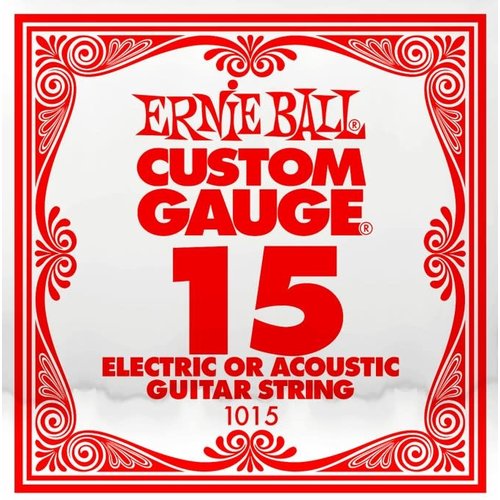 Ernie Ball Ernie Ball - Plain Steel - Acoustic or Electric Guitars Single String - .15 Ernie Ball Ernie Ball - Plain Steel - Acoustic or Electric Guitars Single String - .15