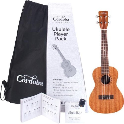 Cordoba Guitars Cordoba - Ukulele Player Pack - Concert Ukulele  - Mahogany Natural