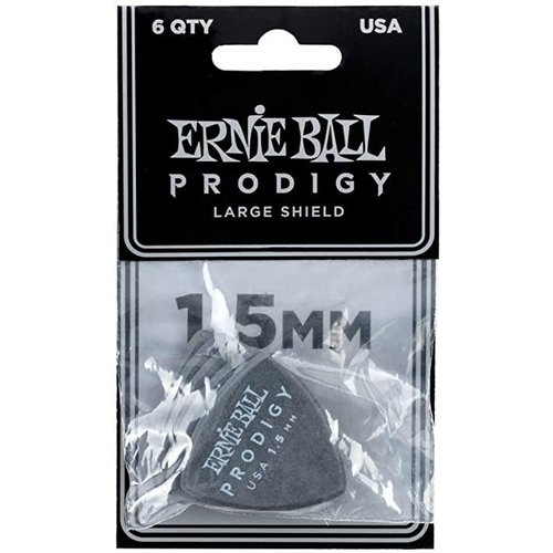 Ernie Ball Ernie Ball - 6 Pack Prodigy Picks - Black Large Shield - 1.5mm