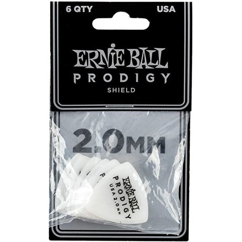Ernie Ball Ernie Ball - 6 Pack Prodigy Picks - White Large Shield - 2mm