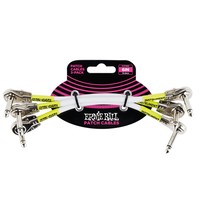Ernie Ball - 6" Flat Angle - Flat Angle - Patch Cable - 3 Pack - White