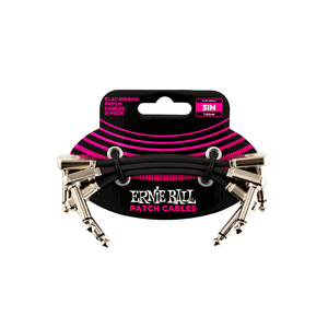 Ernie Ball Ernie Ball - 3" Flat Ribbon - Patch Cable - 3 Pack - Black