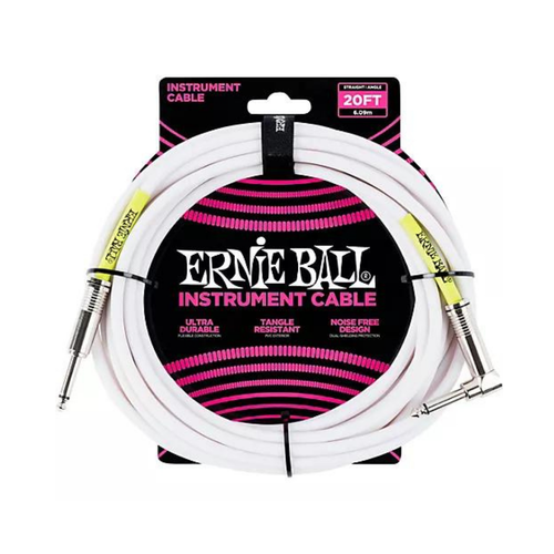 Ernie Ball Ernie Ball - Instrument Cable - 20ft - ST/RAY - White Ernie Ball Ernie Ball - Instrument Cable - 20ft - ST/RAY - White
