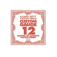Ernie Ball -  Plain Steel - Acoustic or Electric Guitars Single String - .12