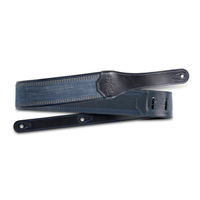 Taylor - Blue Denim - Guitar Strap - Leather Edges 2.5" - Embossed Logo - Navy