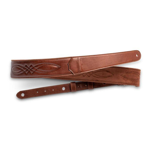 Taylor Guitars Taylor - Vegan Leather Strap - 2.0" - Embossed Logo - Medium Brown w/Stitching