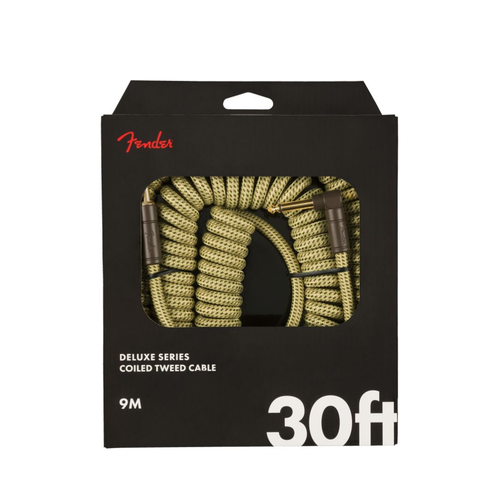 Fender Fender - Deluxe Coil - Instrument Cable - 30'ft - RA/ST - Tweed Fender Fender - Deluxe Coil - Instrument Cable - 30'ft - RA/ST - Tweed