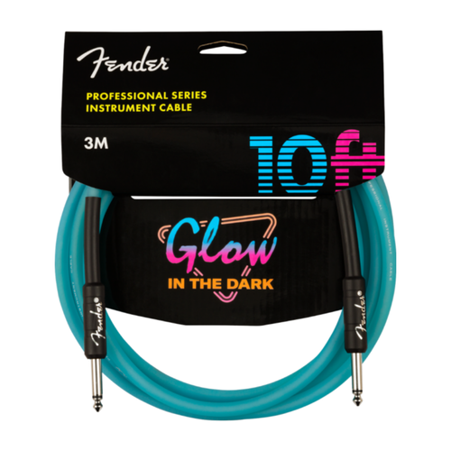 Fender Fender - Professional - Instrument Cable - 10'ft - ST/ST - Glow in the dark - Blue Fender Fender - Professional - Instrument Cable - 10'ft - ST/ST - Glow in the dark - Blue
