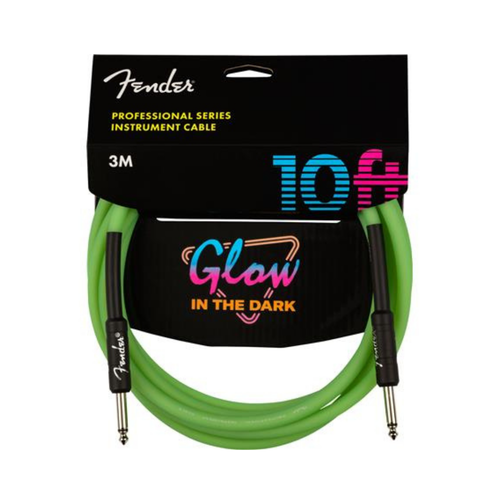 Fender Fender - Professional - Instrument Cable - 10'ft - ST/ST - Glow in the dark - Green Fender Fender - Professional - Instrument Cable - 10'ft - ST/ST - Glow in the dark - Green