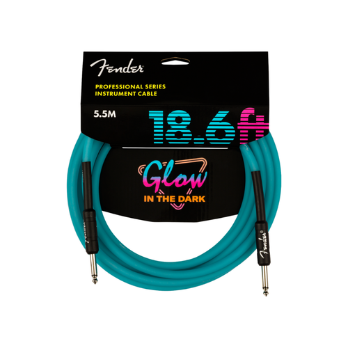 Fender Fender - Professional - Instrument Cable - 18.6'ft - ST/ST - Glow in the dark - Blue