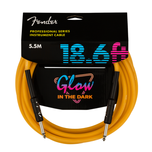 Fender Fender - Professional - Instrument Cable - 18.6'ft - ST/ST - Glow in the dark - Orange